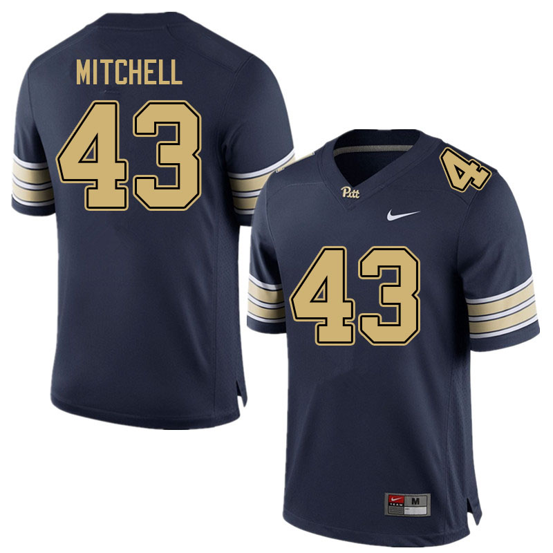 Men #43 Cole Mitchell Pitt Panthers College Football Jerseys Sale-Navy